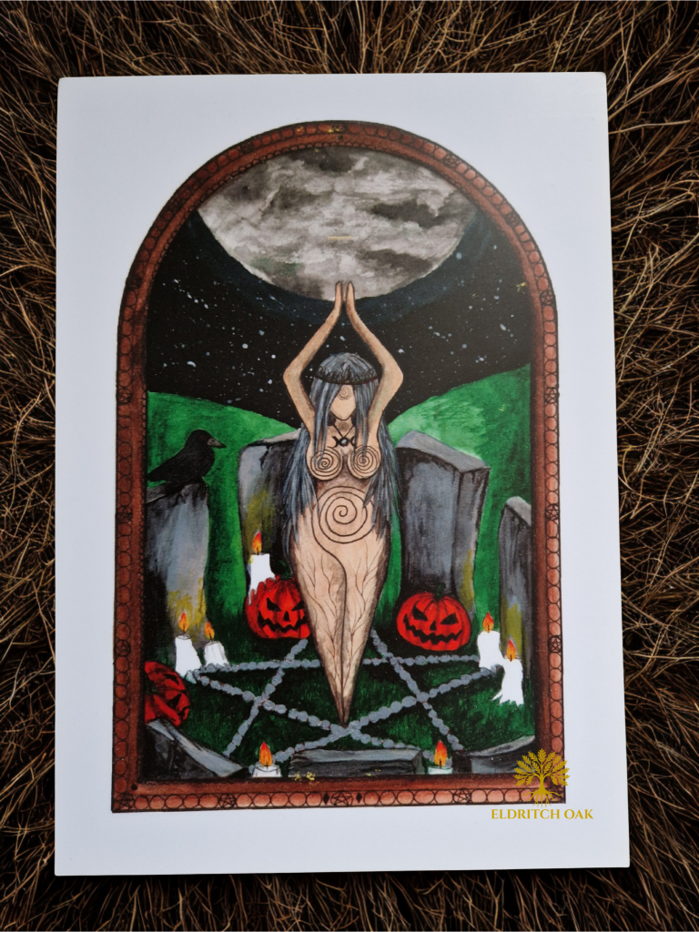 A4 Halloween/Samhain Goddess Print created by The Dragonfly Whispers