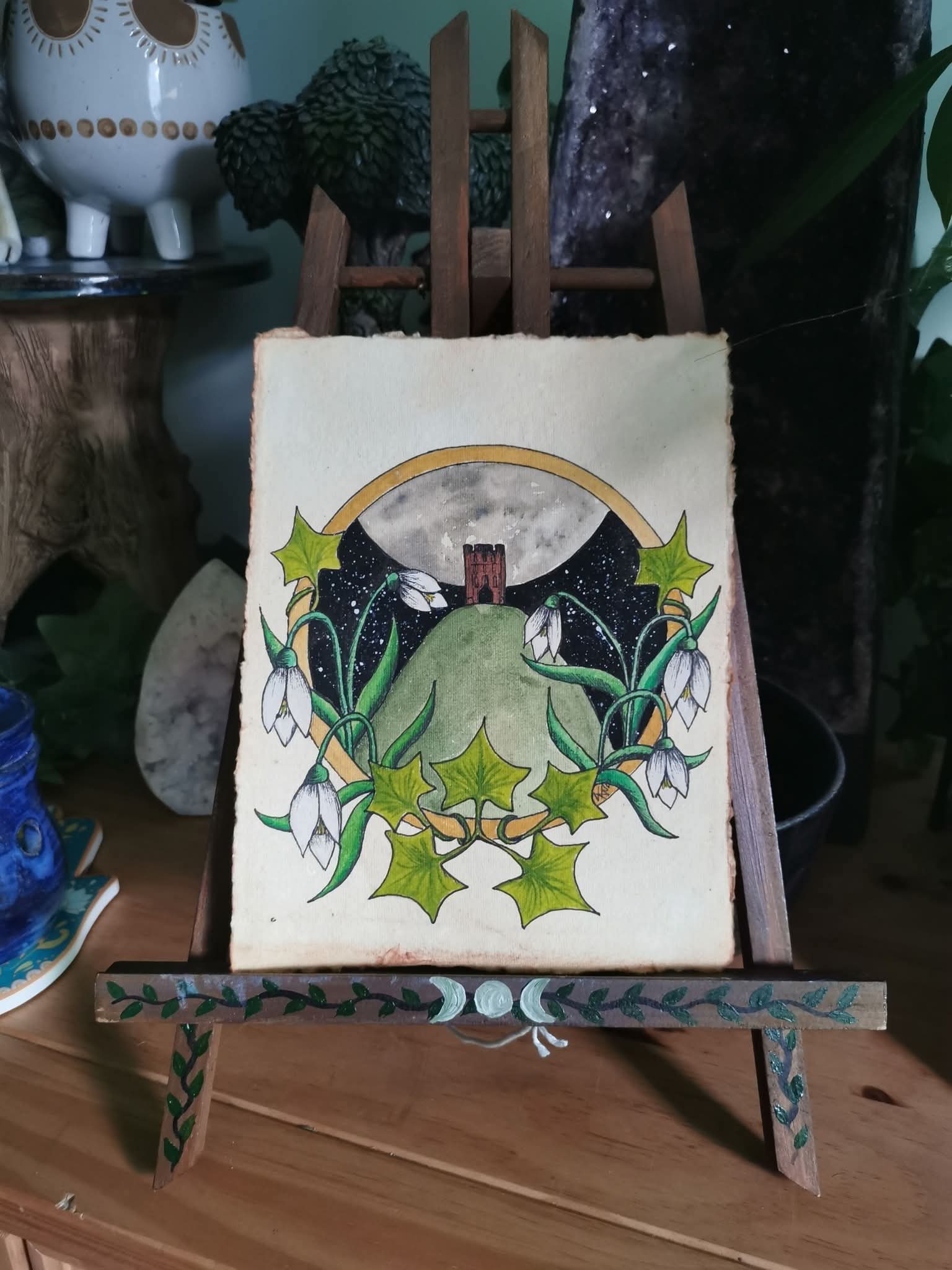 Cotton Paper Painting snow drop