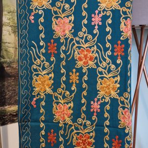 Teal & Gold embroidered Shawl
