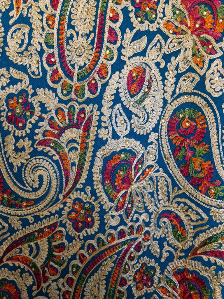 Teal & Paisley Shawl with Diamante