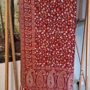 Maroon and Beige Paisley XL reversible Shawl