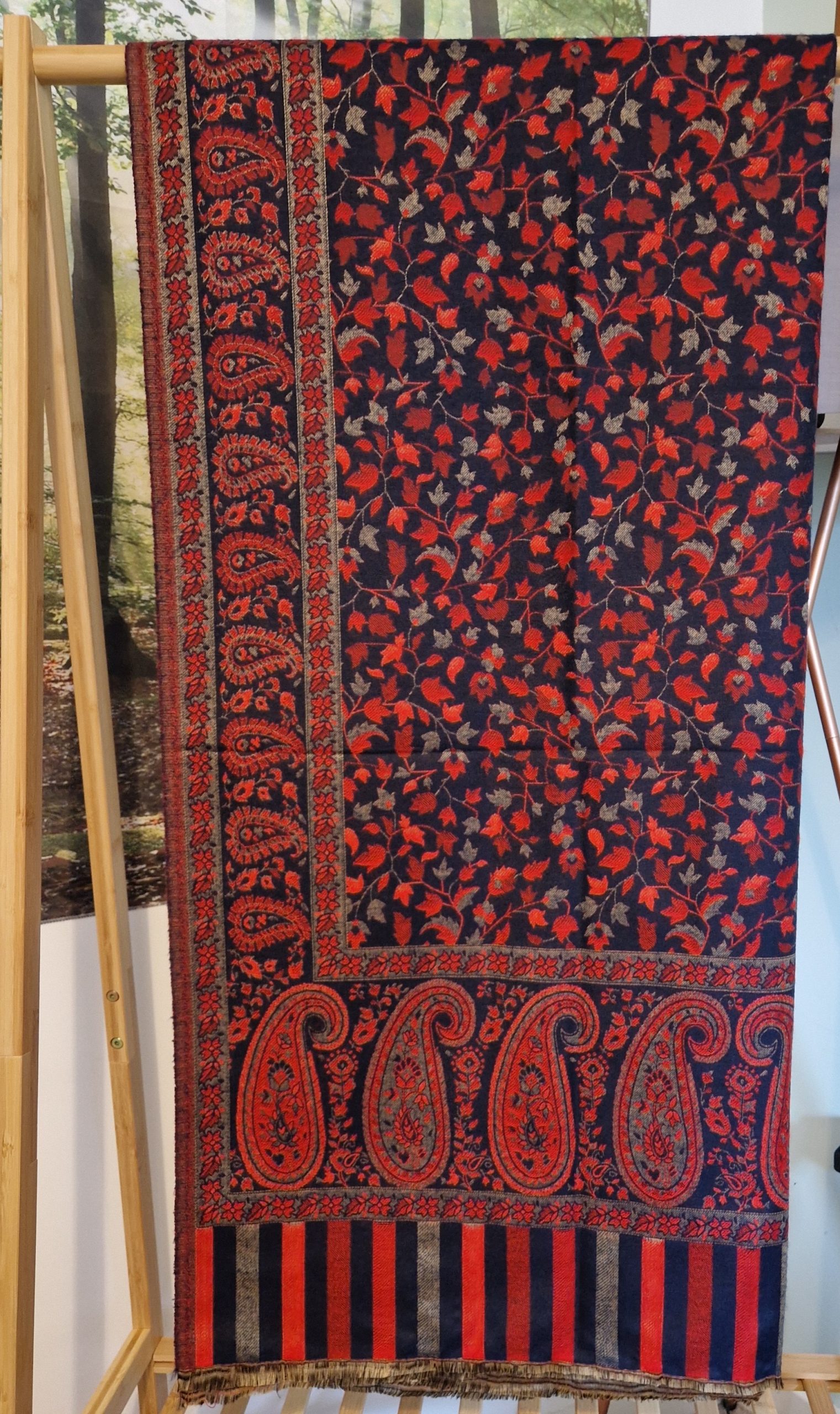 Blue and Orange XL Reversible Shawl