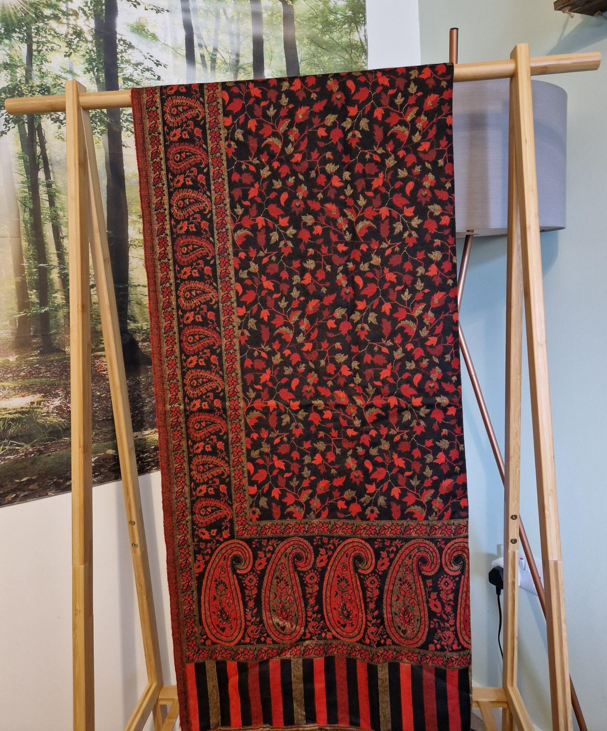 XL Shawl Black & Orange