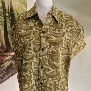 Green Mens Kantha Shirt