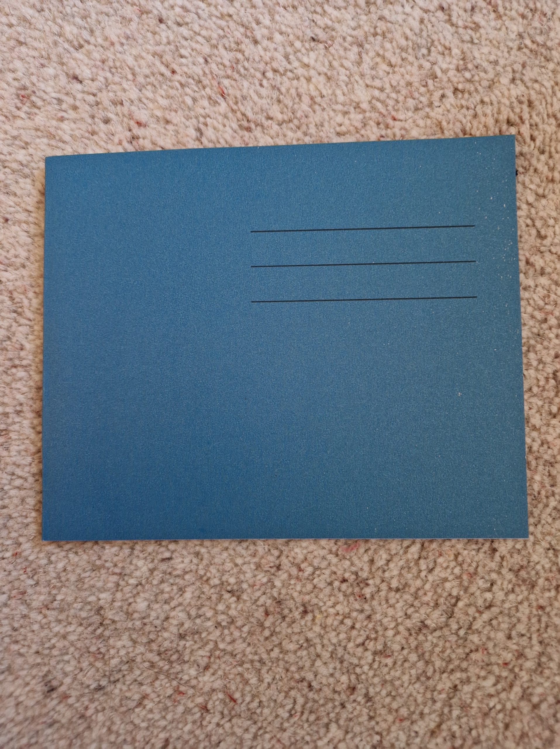 Blue lined notebook