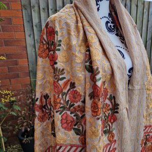 Beige flowery Shawl