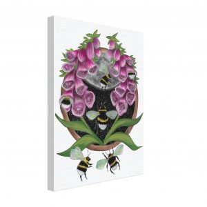 Bumble bee and foxglove Canvas
